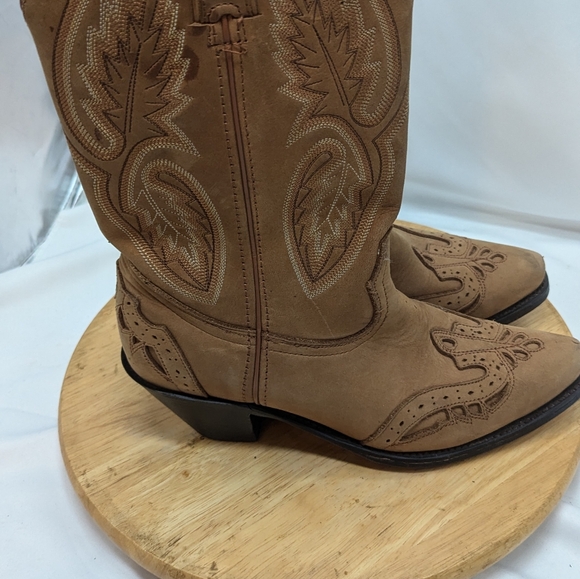 Womend Cowboy Style Boits US 7M Suede likd - Picture 4 of 6